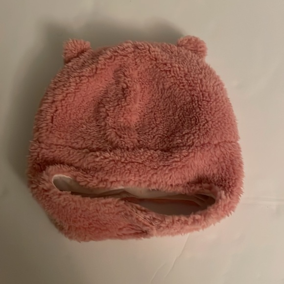 Carter’s Set of Fuzzy Sherpa Hat and Mittens, 12-24 M, pink. 3D ears on hat - Picture 13 of 17